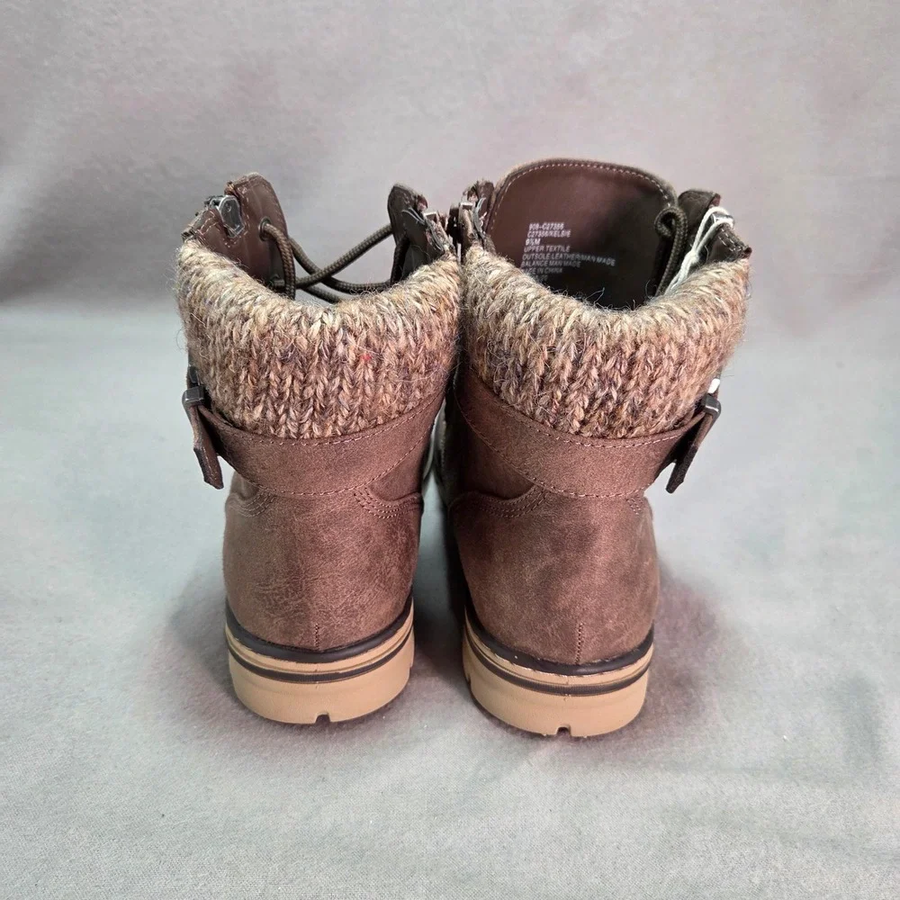 Cliffs by White Mountain Kelsie Boot Brown Knit Collar Hiking Gorpcore 9.5M